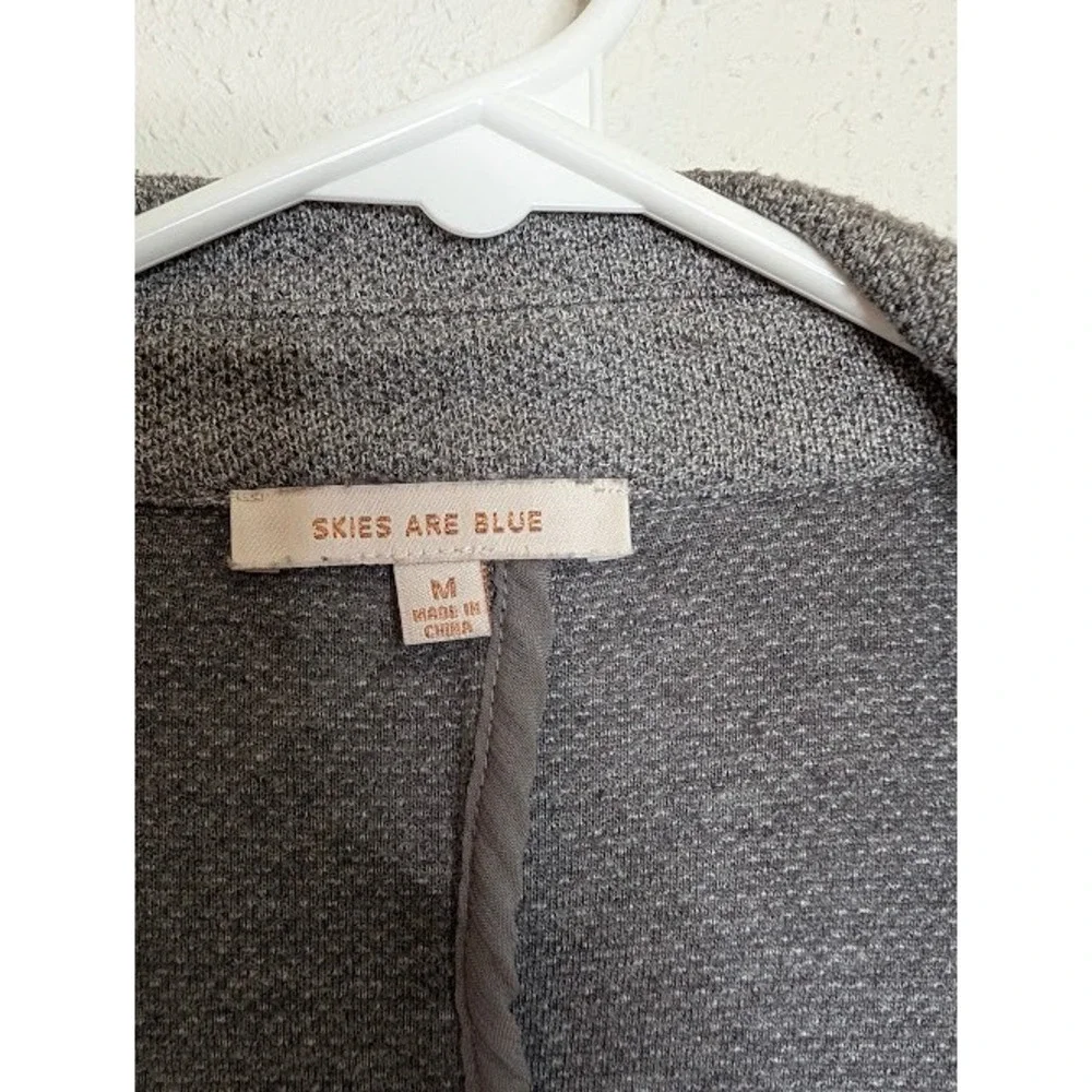 Skies are Blue Soft Gray Blazer Womens Size Medium Classic‎ Preppy Workwear